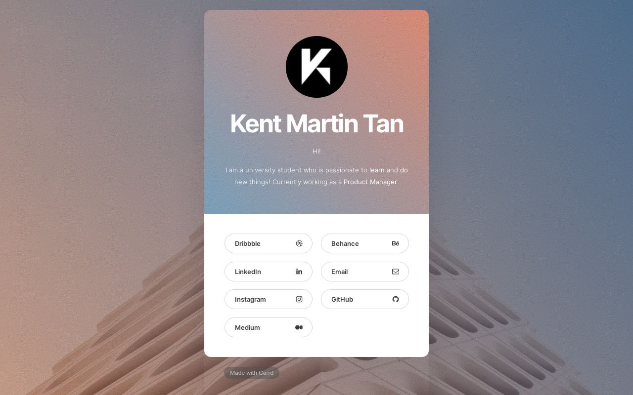 Carrd profile picture for @kent